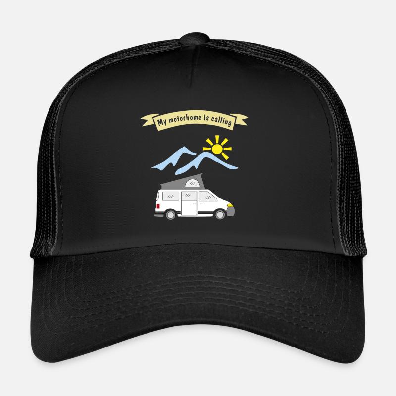 le camping-car appelle - Casquette trucker  - noir/noir