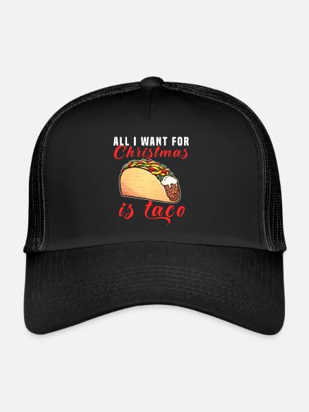 Tout ce que je veux pour Noël, c’est des tacos - Casquette trucker  - noir/noir - Devant