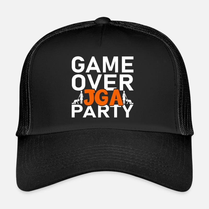 Game Over JGA Party - Trucker Cap - Schwarz/Schwarz