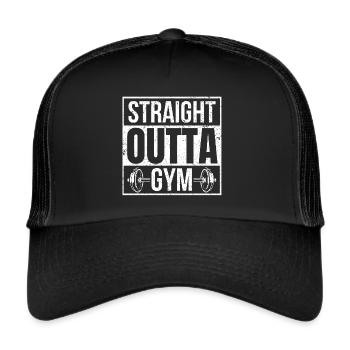 Straight Outta Gym - Bodybuilders - Gym - Trucker Cap - black/black - Front