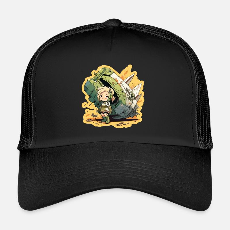 Jolie fille, pilote et vaisseau spatial Casquette trucker 