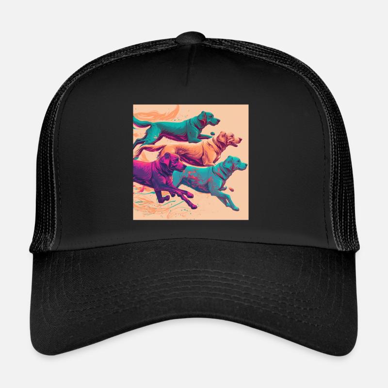 Chiens colorés - Groupe de chiens Casquette trucker 