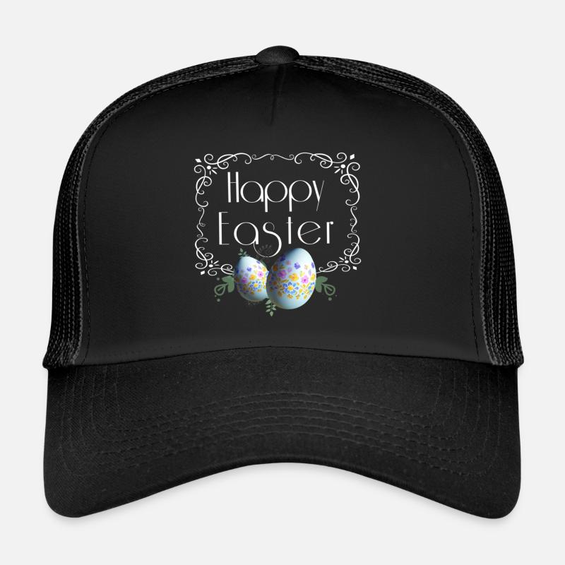 Lettrage joyeux de Pâques avec des œufs de Pâques Casquette trucker 