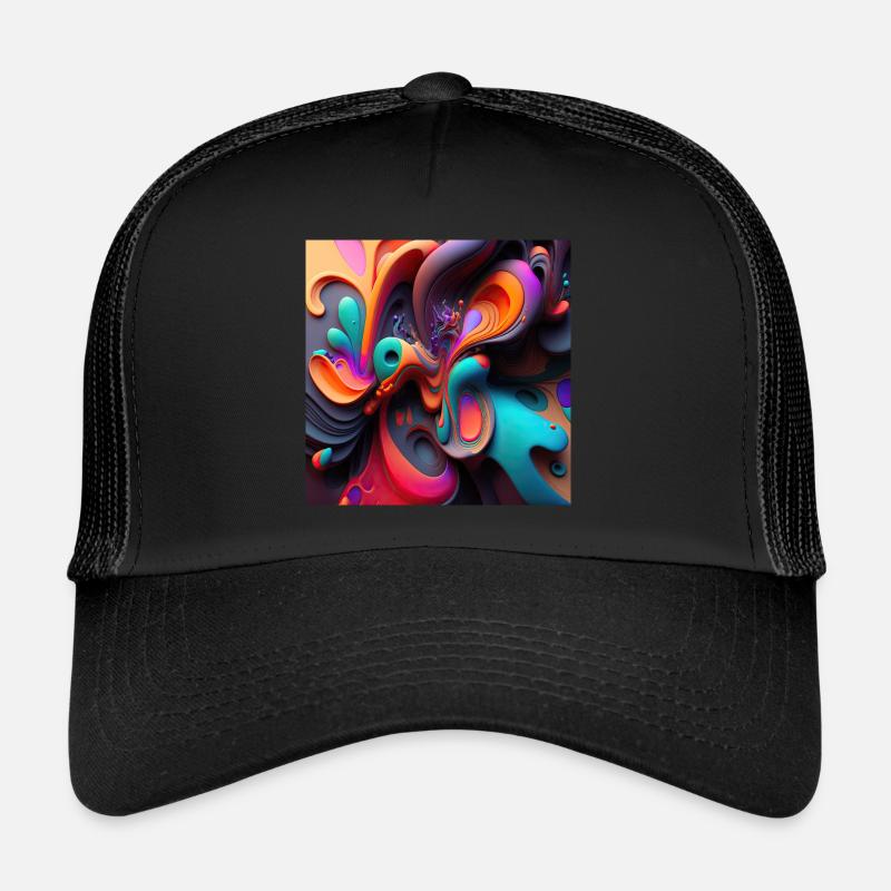 Motif de tourbillon abstrait multicolore vibrant Casquette trucker 