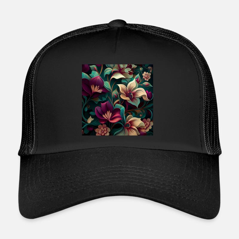 Botanicals Flower Pattern Trucker Cap