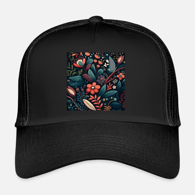 Botanicals Flower Pattern Trucker Cap