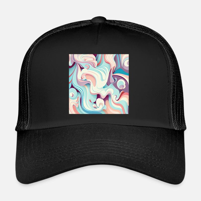 Motif de tourbillon abstrait multicolore pastel Casquette trucker 