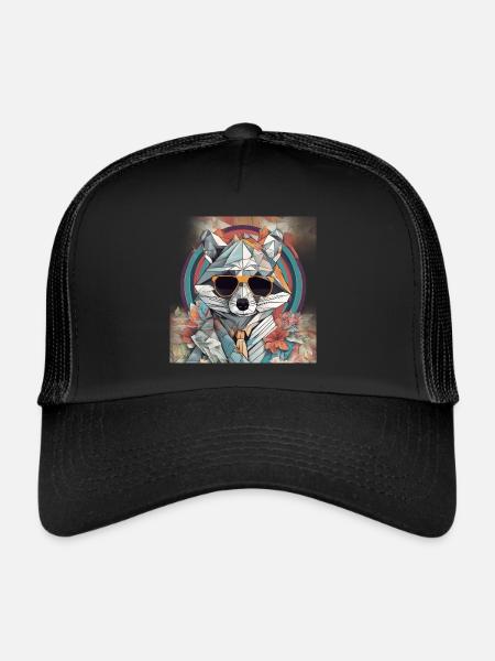 Epischer Waschbär - Trucker Cap - Schwarz/Schwarz