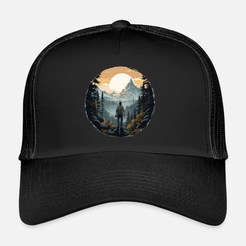 Aventure de trekking dans la nature de la forêt Casquette trucker 