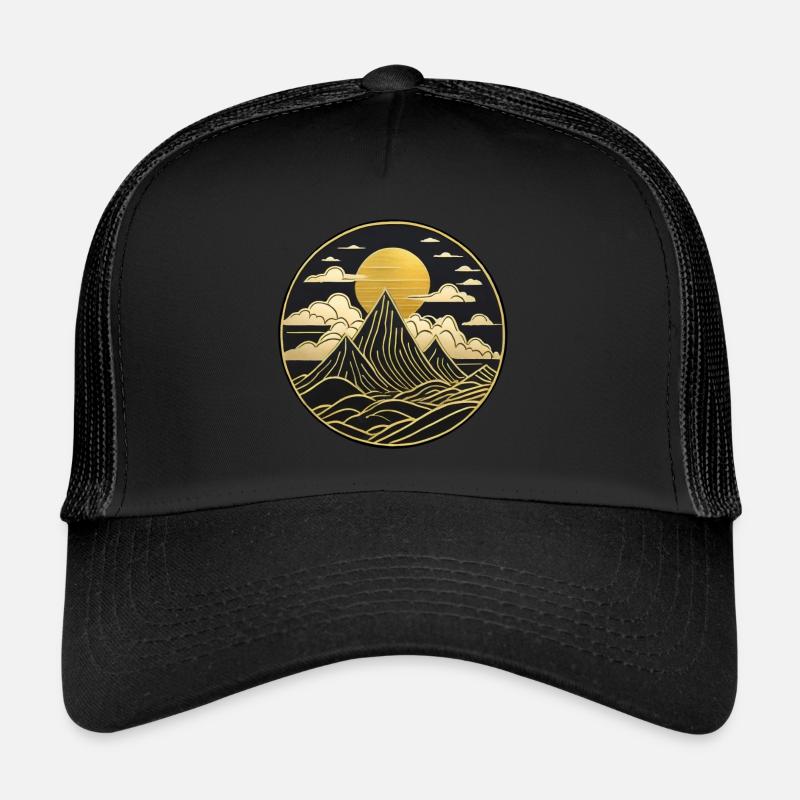 Landschaft im chinesischen Stil, Logo der orientalischen Landschaft Trucker Cap
