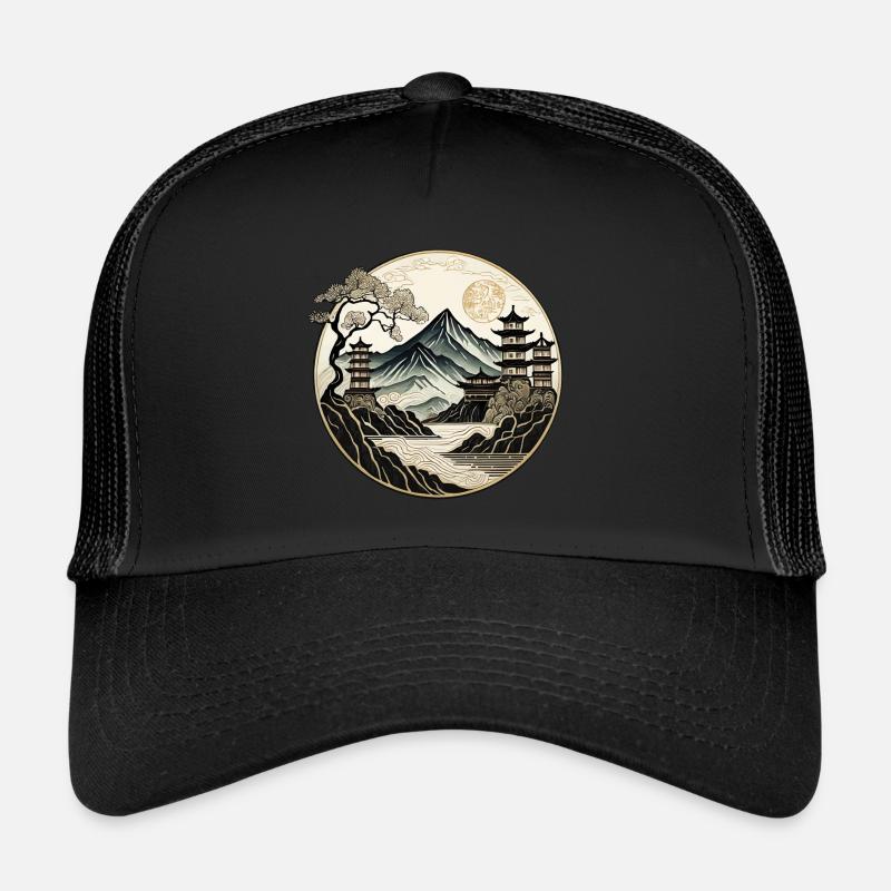 dessin traditionnel chinois, logo oriental, asie Casquette trucker 