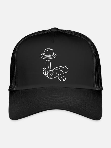 Mittelfinger Hut Comic Hand Geschenk - Trucker Cap - Schwarz/Schwarz