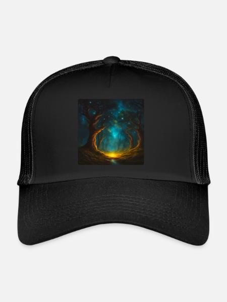 Mystic Tree 2 - Trucker Cap - black/black - Front