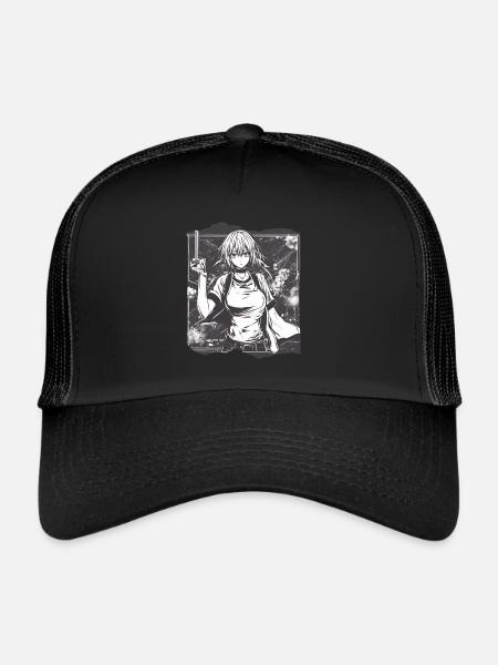 Enchanting Sakura - Digital Anime Woman Character - Trucker Cap - black/black - Front