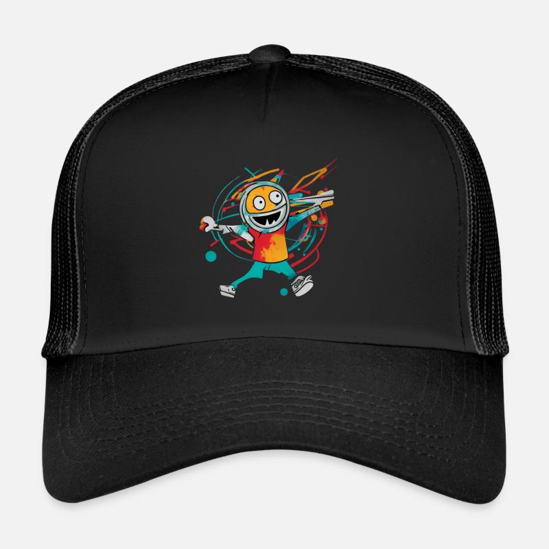 Crazy But Happy - Trucker Cap - Schwarz/Schwarz