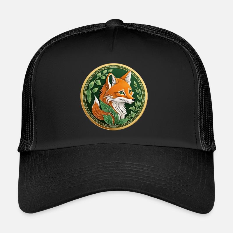 Fancy coin a green fox with orange Trucker Cap