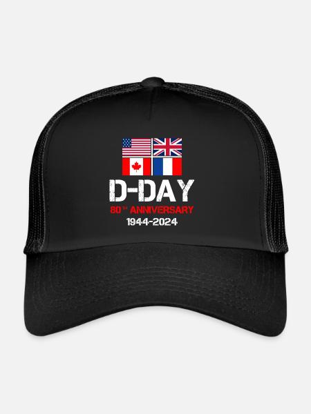 1944 D-Day 2024 80e Anniversaire Normandie - Casquette trucker  - noir/noir - Devant