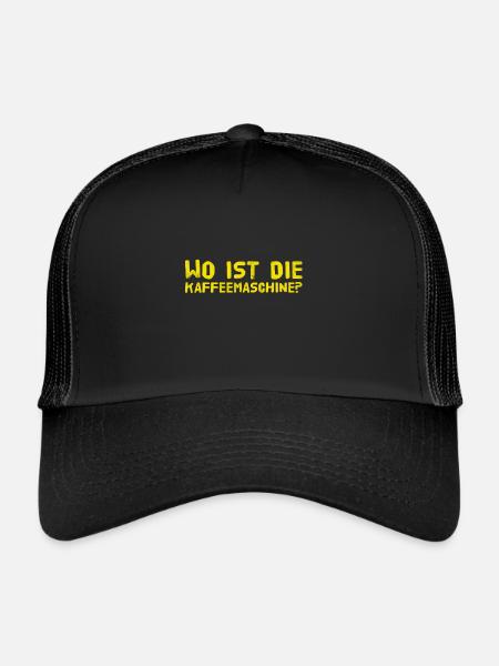 where's the coffee machine? - Trucker Cap - black/black - Front