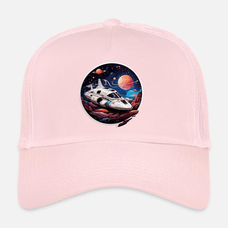 Vaisseau spatial croiseur spatial sur des planètes extraterrestres Casquette trucker 