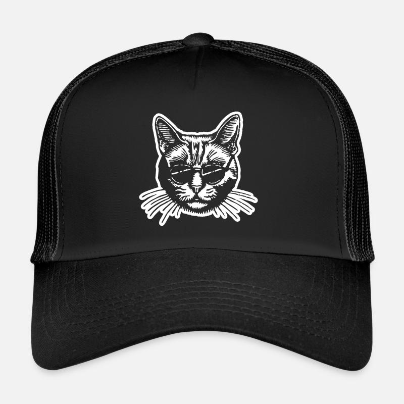 Chat Chats Chat Dame Chat Amoureux Chat Visage Casquette trucker 