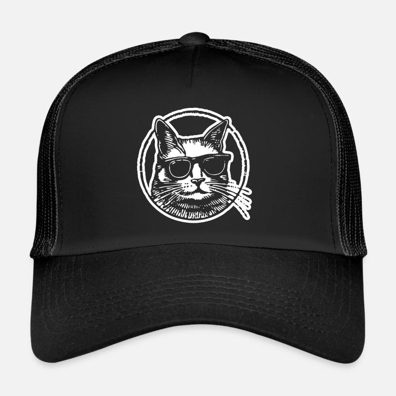 Chat Chats Chat Dame Chat Amoureux Chat Visage Casquette trucker 