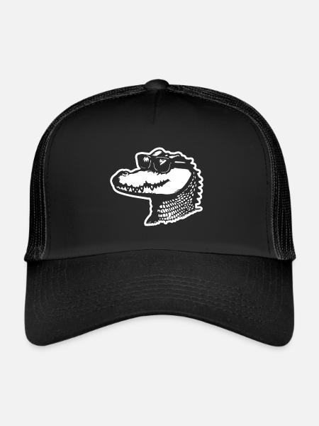 Crocodile Alligator - Trucker Cap - black/black - Front