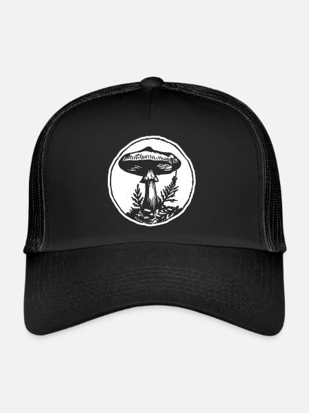 Cueilleur de champignons - Casquette trucker  - noir/noir - Devant