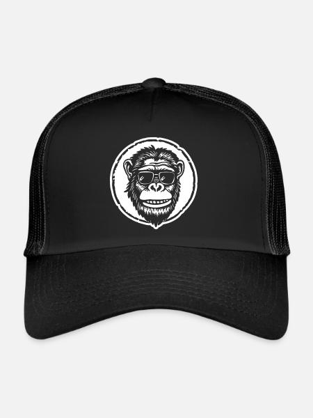 Monkey Monkey Face - Trucker Cap - black/black - Front