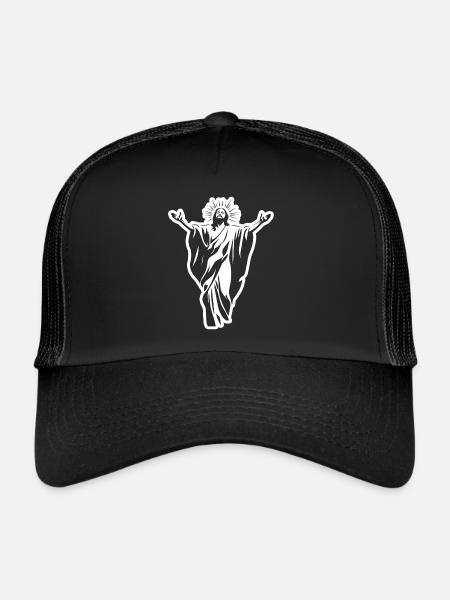 Jésus-Christ Catholique Religion Christianisme - Casquette trucker  - noir/noir - Devant