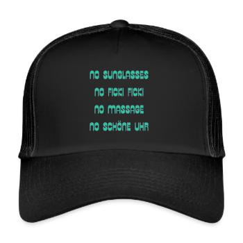 NO SUNGLASSES ... - El Arenal Lifehack - Trucker Cap - Schwarz/Schwarz - Vorne
