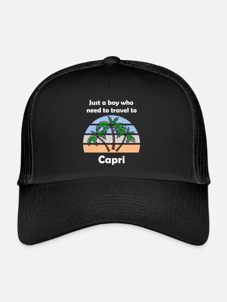 Vacances à Capri en Italie - Casquette trucker  - noir/noir - Devant