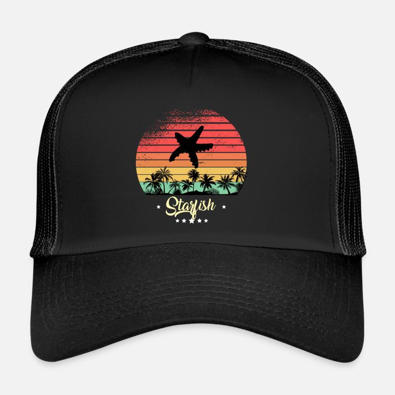 Starfish Diving Vintage Retro Sunset - Trucker Cap - black/black