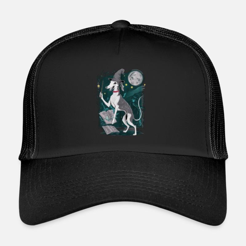 Lévrier magique en tenue de sorcier pour sorcier Casquette trucker 