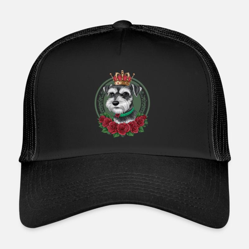 Schnauzer miniature royal avec couronne style dessin animé Casquette trucker 