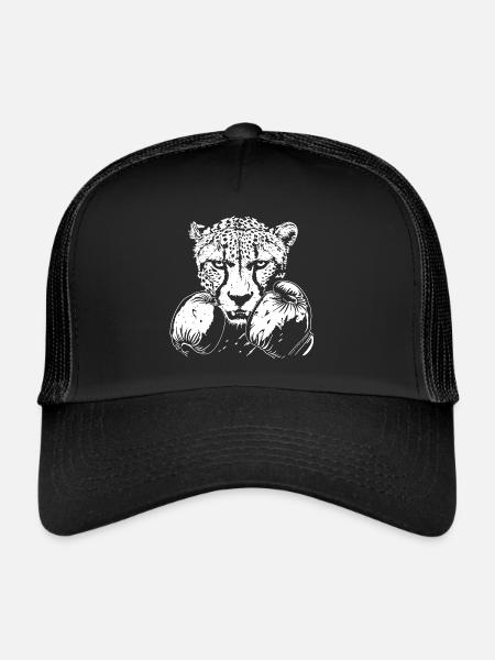 Guépard Boxer Arts Martiaux MMA - Casquette trucker  - noir/noir - Devant