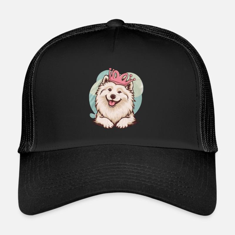 Cooler Samojede Hund mit Krone Trucker Cap