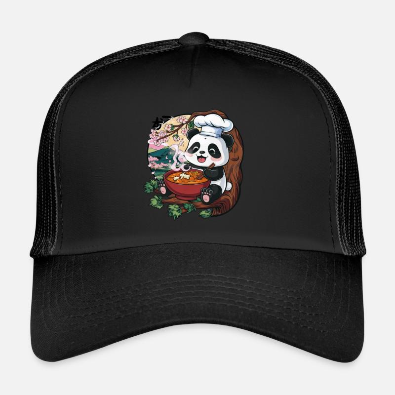 Panda Kawaii mignon avec une grande variation de sushis Casquette trucker 
