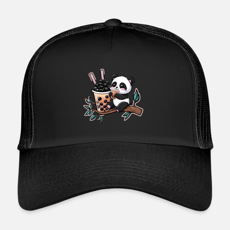 Kawaii Panda mit Bubble Tea Trucker Cap