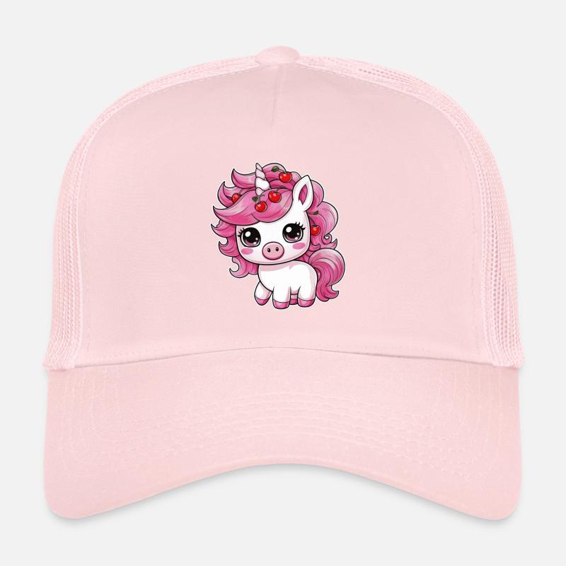 Cooles Kawaii Einhorn mit Kirschen Trucker Cap