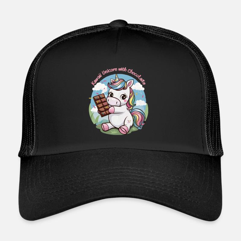 Süßes Kawaii Einhorn mit Schokolade Trucker Cap