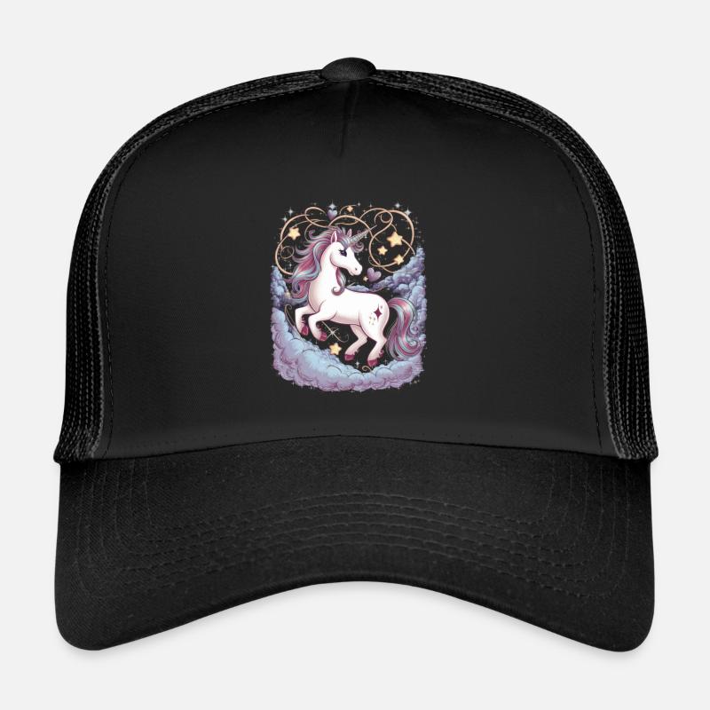 Licorne magique et imaginative avec des étoiles Casquette trucker 