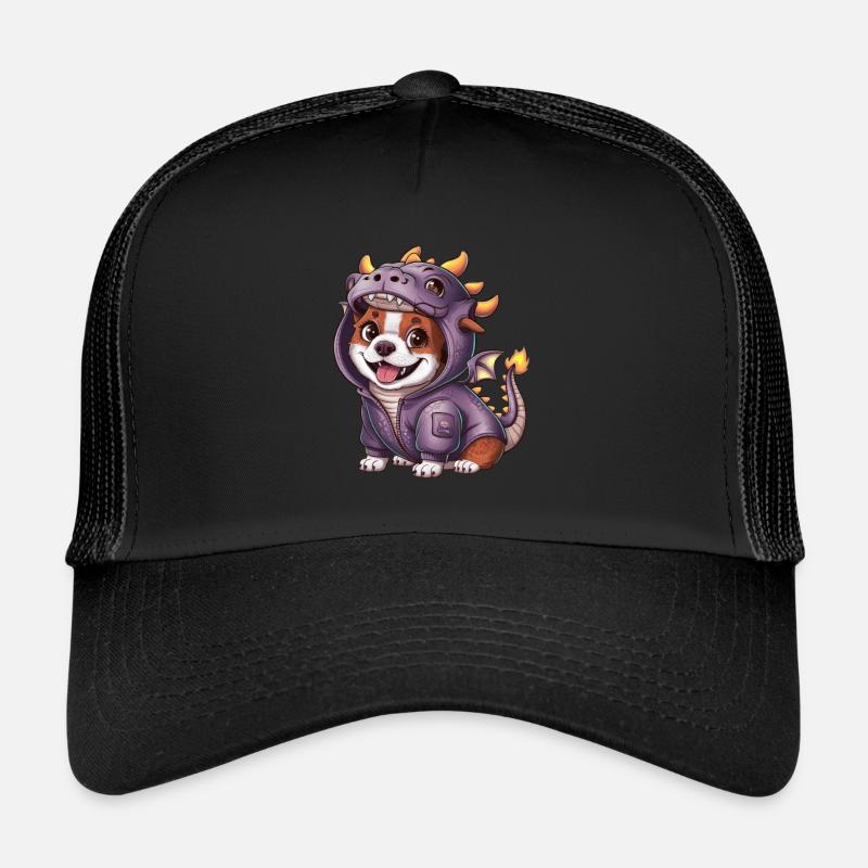 Chien Kawaii mignon avec tenue de dragon Casquette trucker 