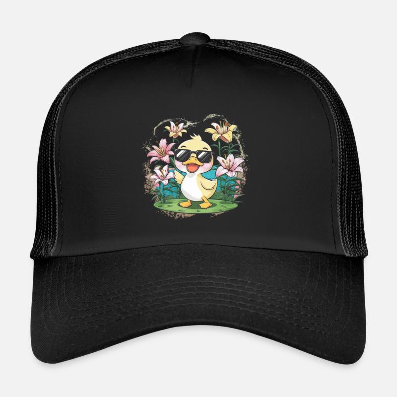 Kawaii Entchen mit farbenfrohen Lillien Trucker Cap