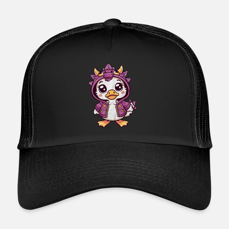 Mignon canard kawaii avec tenue de dragon Casquette trucker 