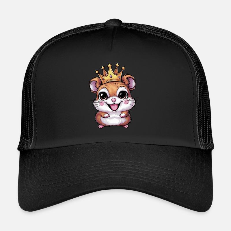 Hamster as King with Crown Trucker Cap