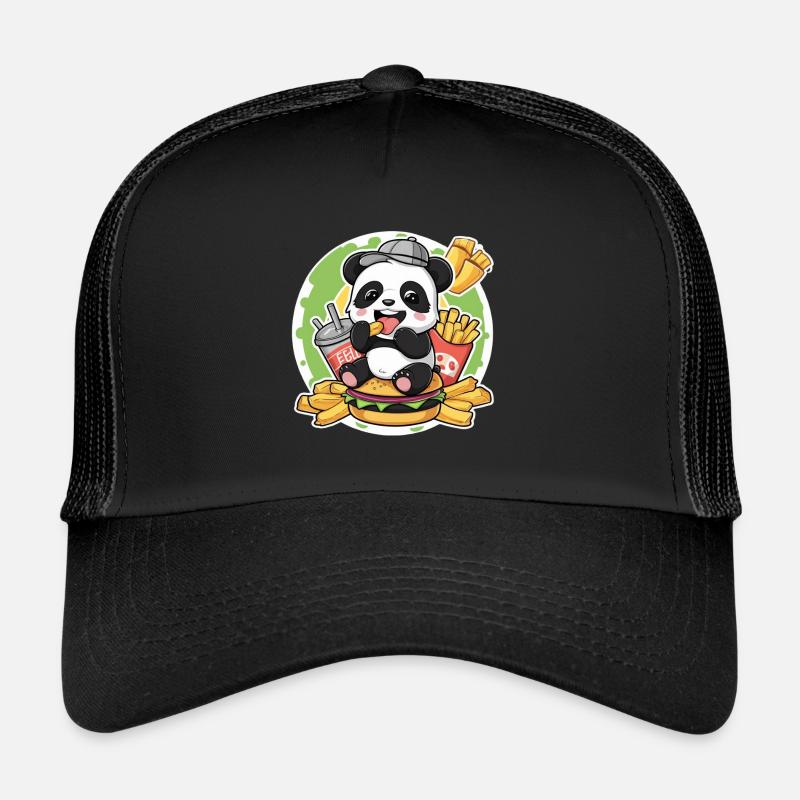 Panda Kawaii avec restauration rapide Casquette trucker 