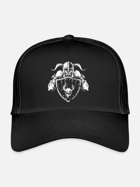 Boxeur viking - Casquette trucker  - noir/noir - Devant