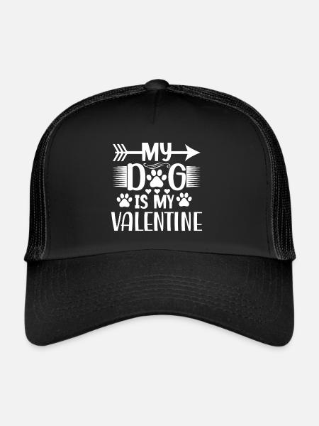 Valentine Gift Saying Pets Dog Love - Trucker Cap - black/black - Front