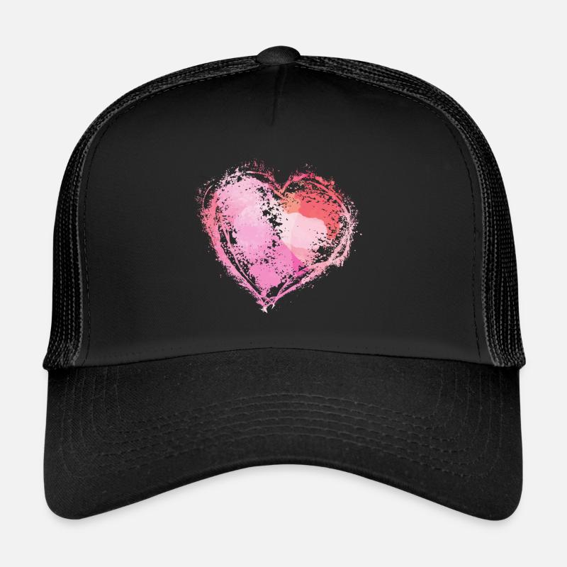 heart - Trucker Cap - black/black
