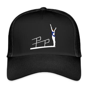 Turmspringerin am Turm - Trucker Cap - Schwarz/Schwarz - Vorne